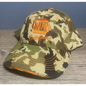NAPA Outdoors Camo Hat Hunting Cap Adjustable Strap Back Orange One Size